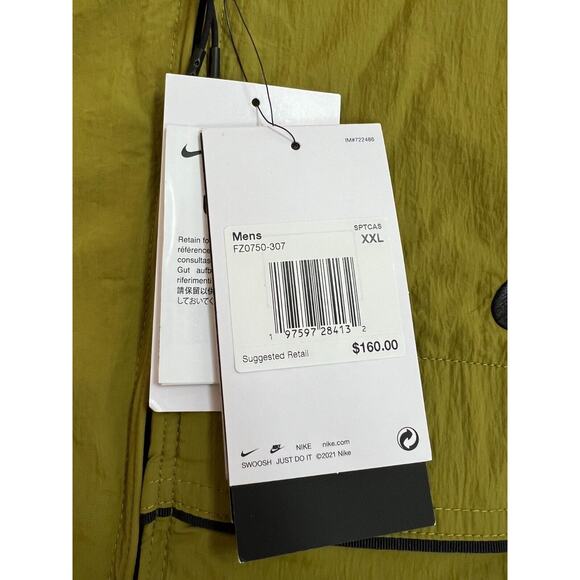 Nike Woven Tech Jacket Pacific Moss/Black FZ0750-307 Men's Size 2XL - Picture 3 of 10